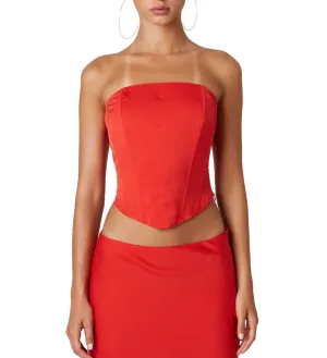 Strapless Satin Corset Top