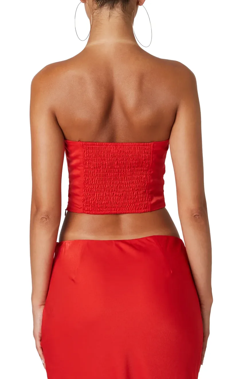 Strapless Satin Corset Top