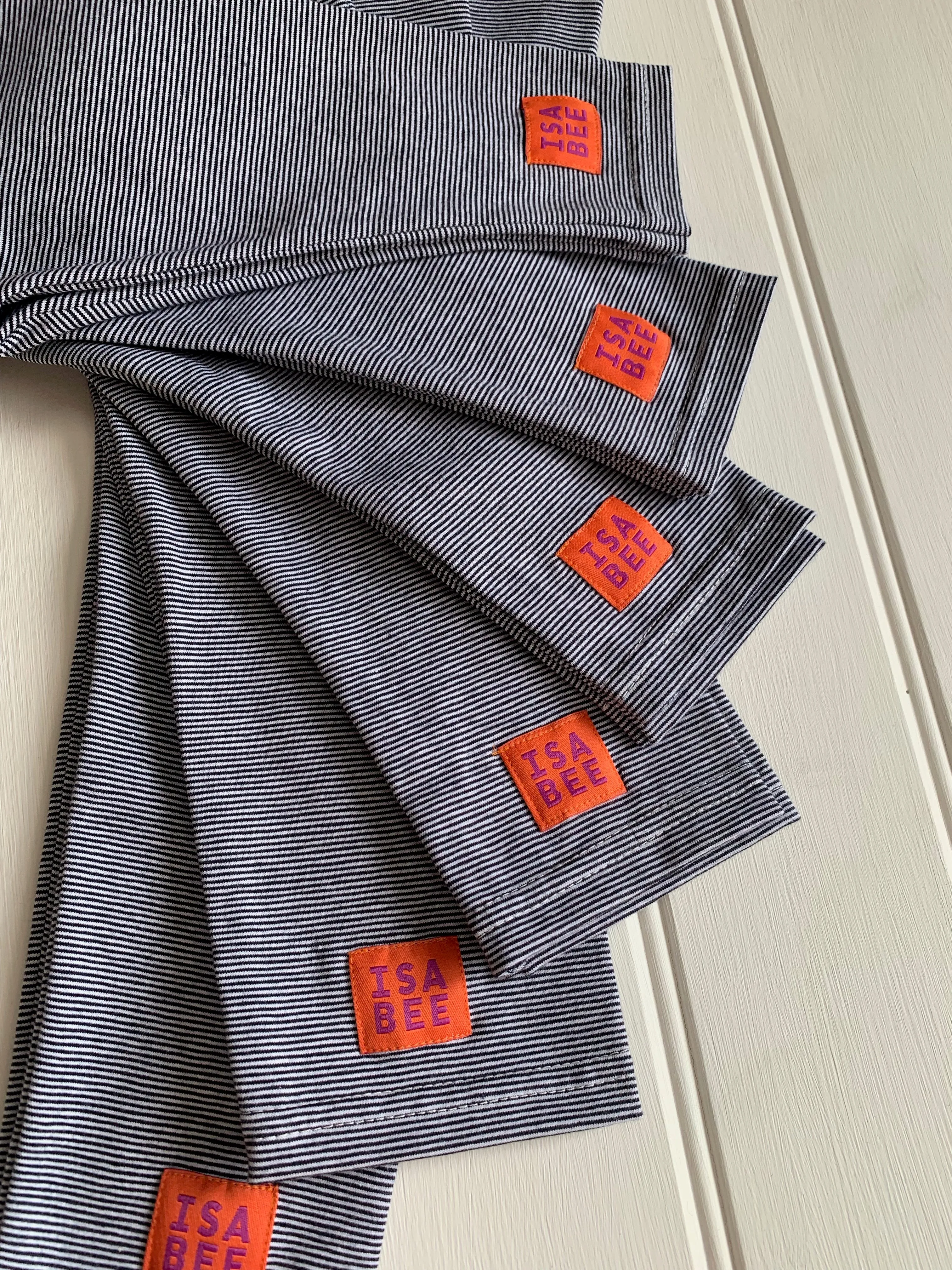 Stripy Leggings - Fine Stripe Blue