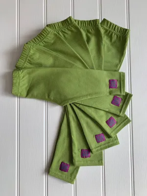 Stripy Leggings - Fine Stripe Green