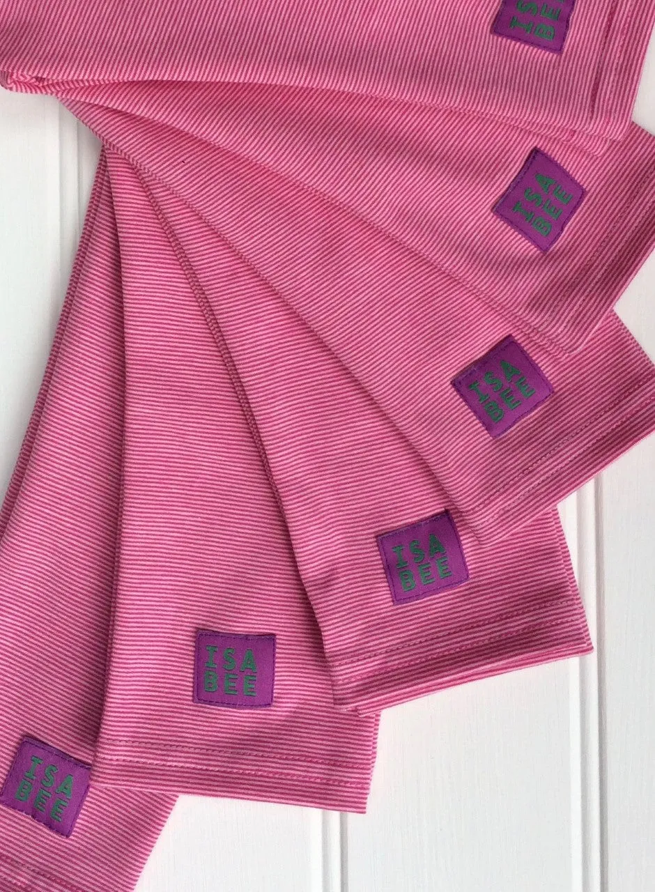 Stripy Leggings - Fine Stripe Pink