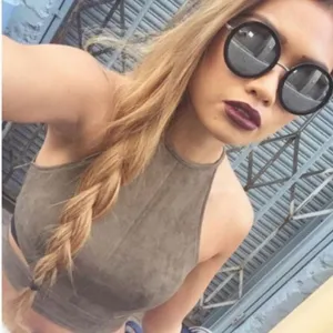 Summer Style Sexy Lace Up Women Cropped Tanks Tops Vest Sexy Sleeveless Suede Bralette Bandage Crop Tops Camisole S-XL