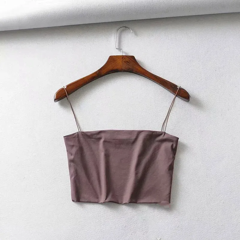 Summer Women's Sleeveless Crop Top - Sexy Elastic Cotton Camis, Short Tank Bar