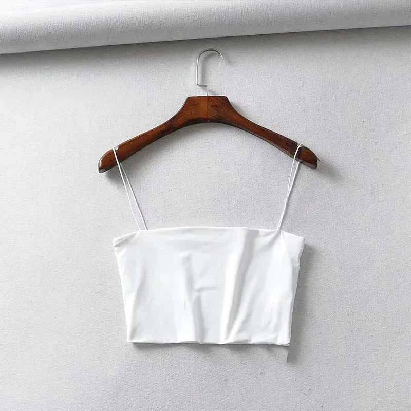 Summer Women's Sleeveless Crop Top - Sexy Elastic Cotton Camis, Short Tank Bar