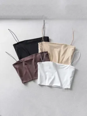 Summer Women's Sleeveless Crop Top - Sexy Elastic Cotton Camis, Short Tank Bar