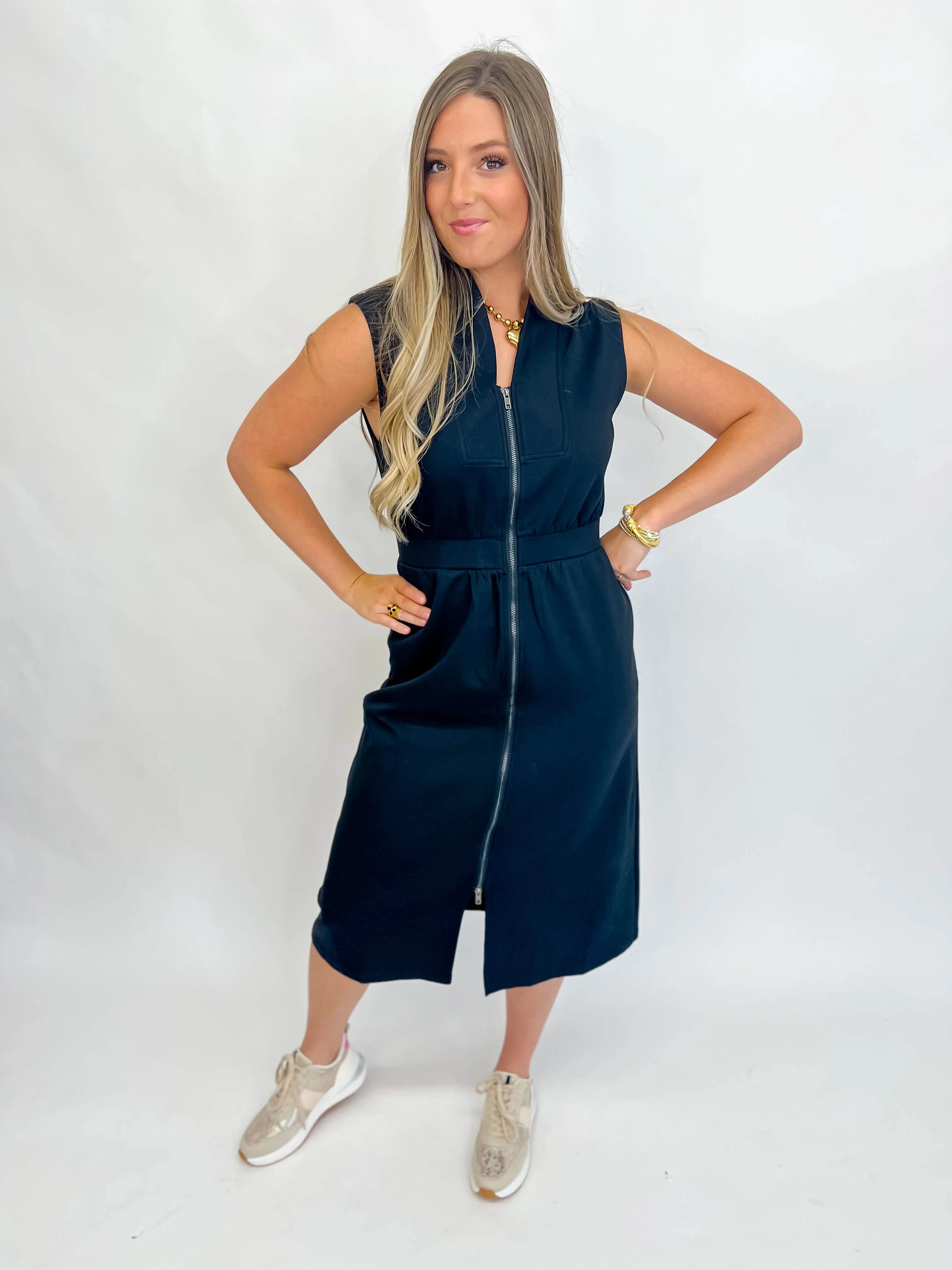 Take My Hand Midi Dress-Black