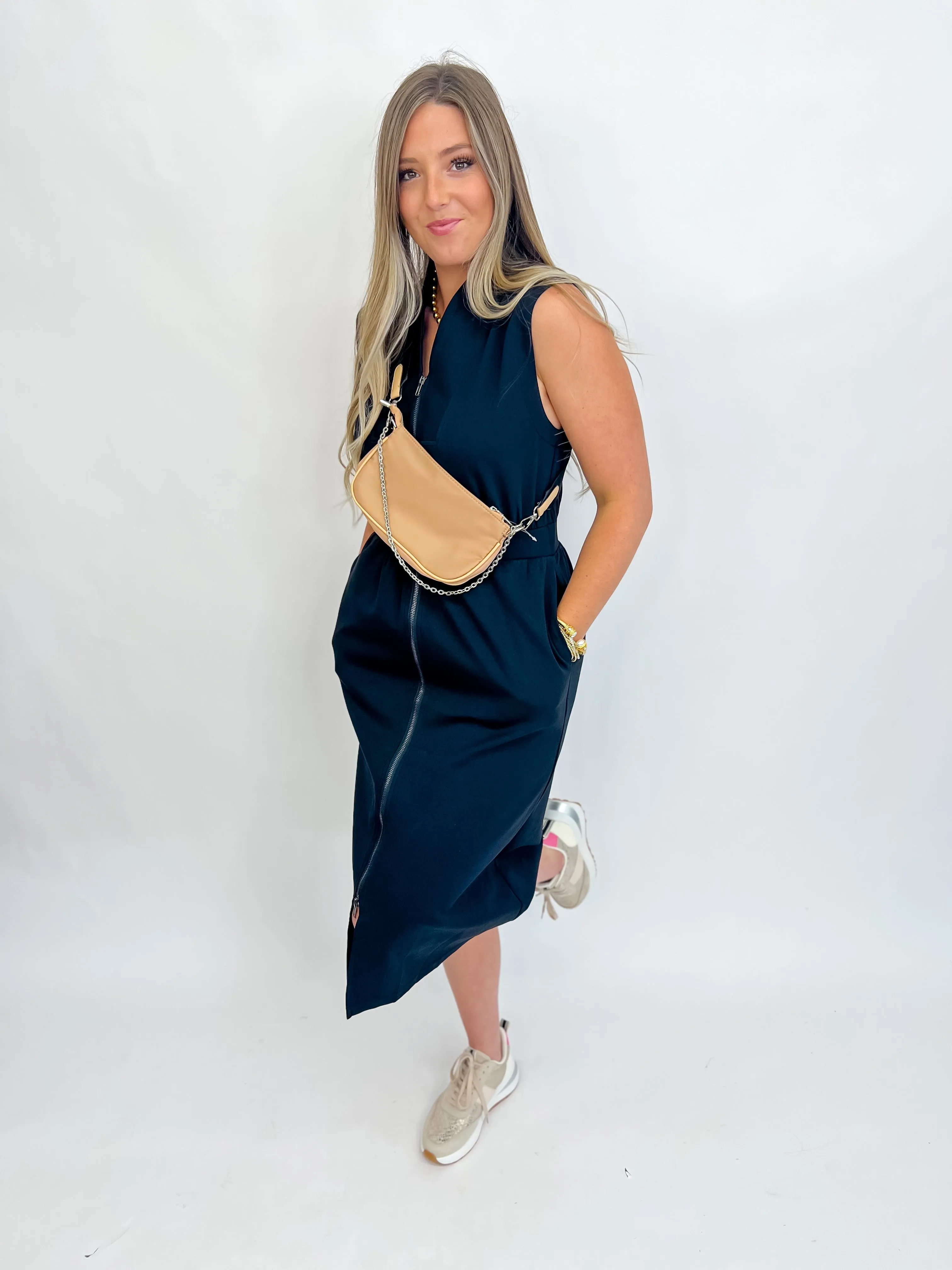 Take My Hand Midi Dress-Black