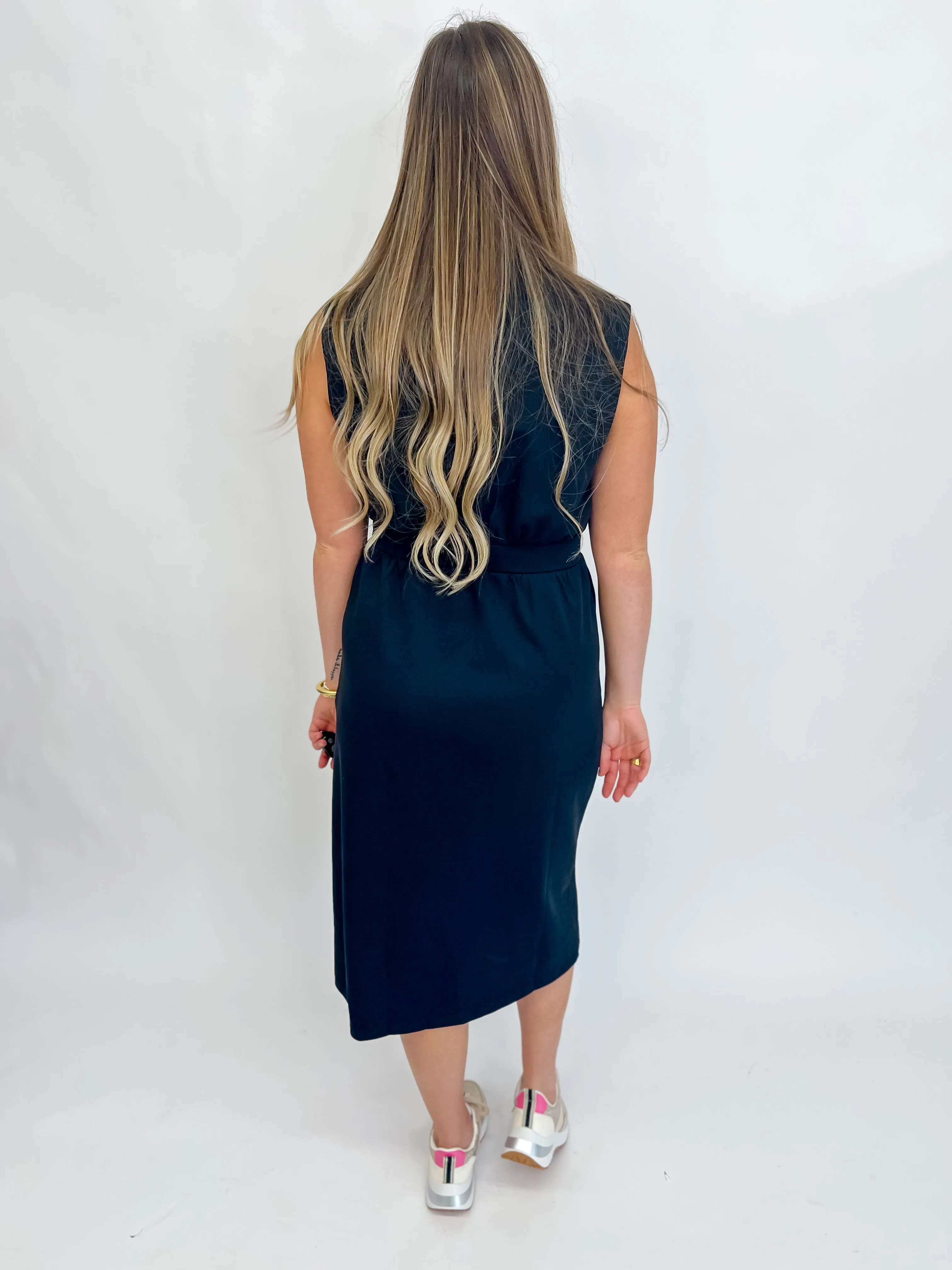 Take My Hand Midi Dress-Black