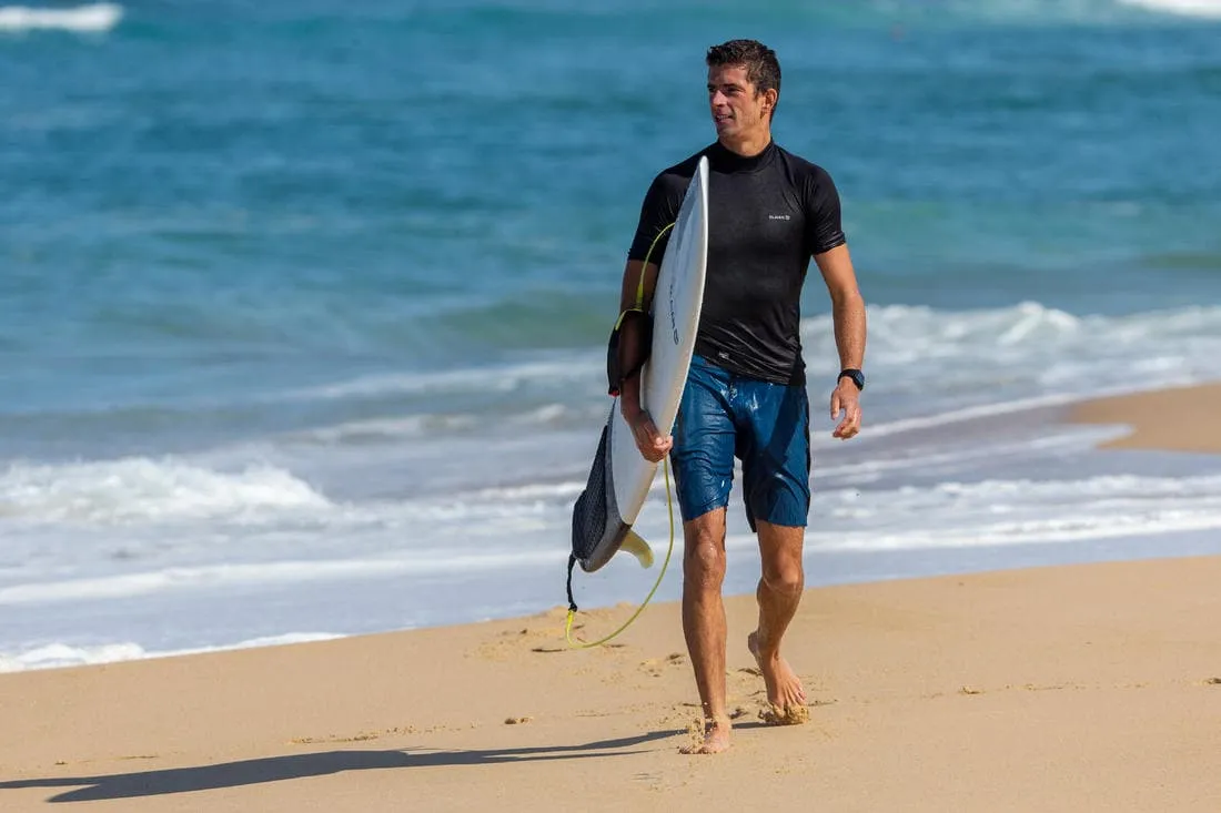 Tee shirt surf top thermique 900 polaire Manches Courtes Homme Noir