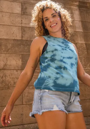 Tie-Dye Lands End Tank – Turquoise