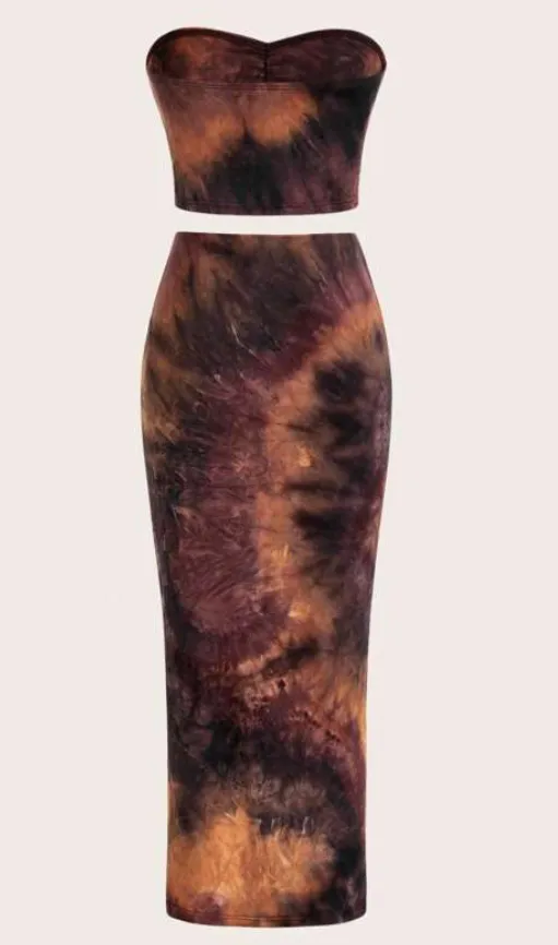 Tie Dye Tube Top & Skirt