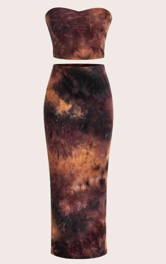 Tie Dye Tube Top & Skirt