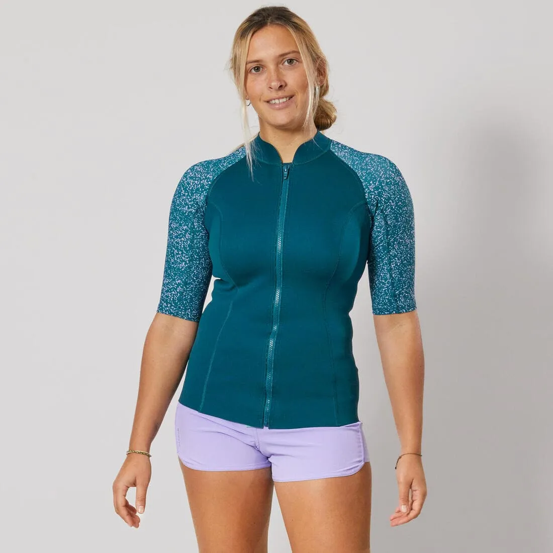 Top anti UV Manches courtes Femme néoprène 1.5mm - Navy
