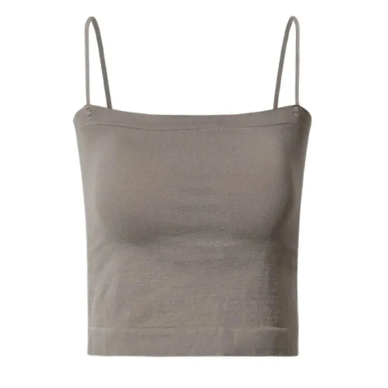 Top Female Sexy Bras - Spaghetti Strap Crop Tops, Wirefree, Seamless, with Built - In Bra