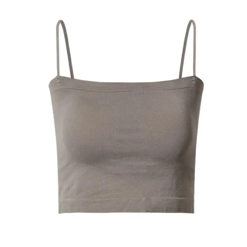 Top Female Sexy Bras - Spaghetti Strap Crop Tops, Wirefree, Seamless, with Built - In Bra
