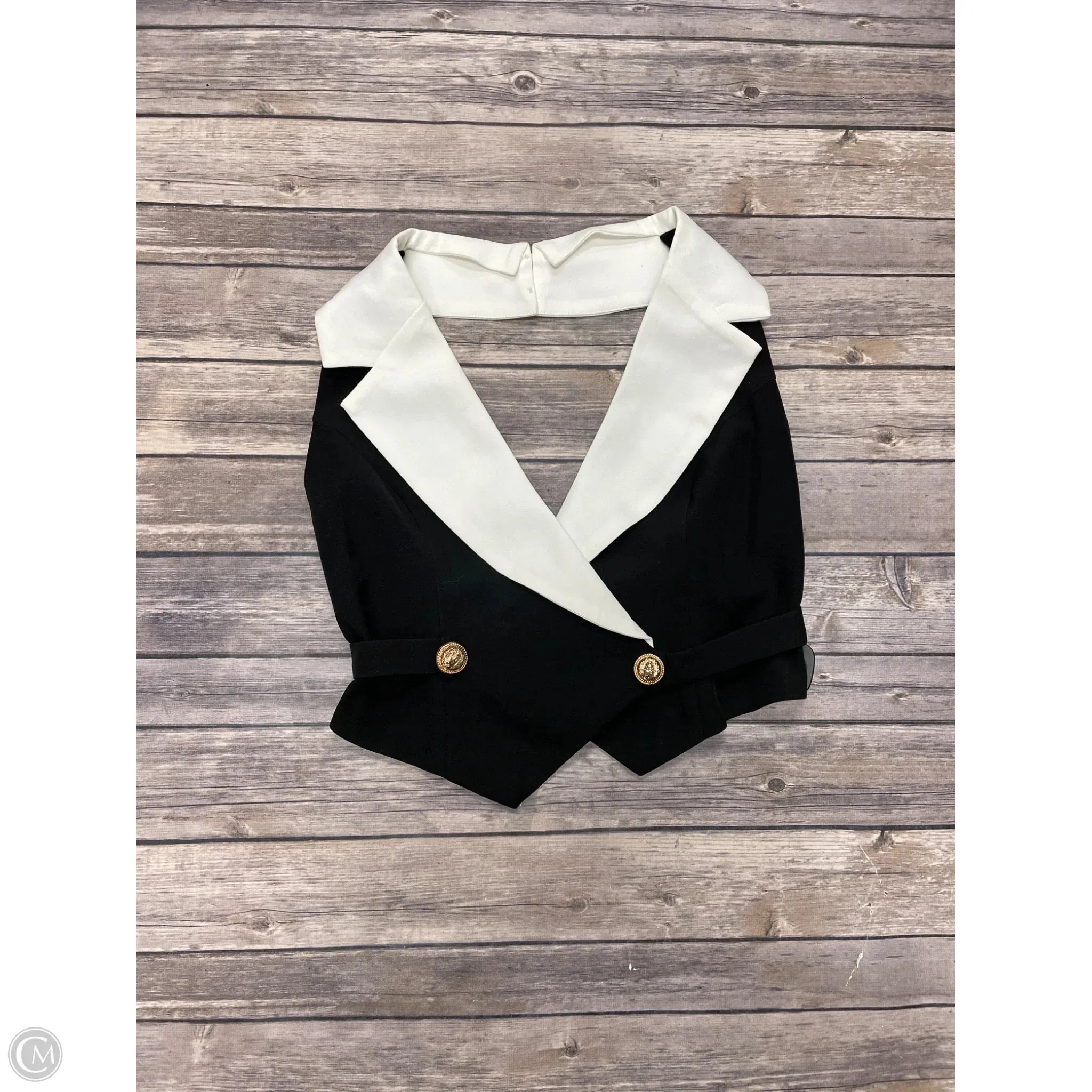 Top Sleeveless By Cme In Black & White, Size: M