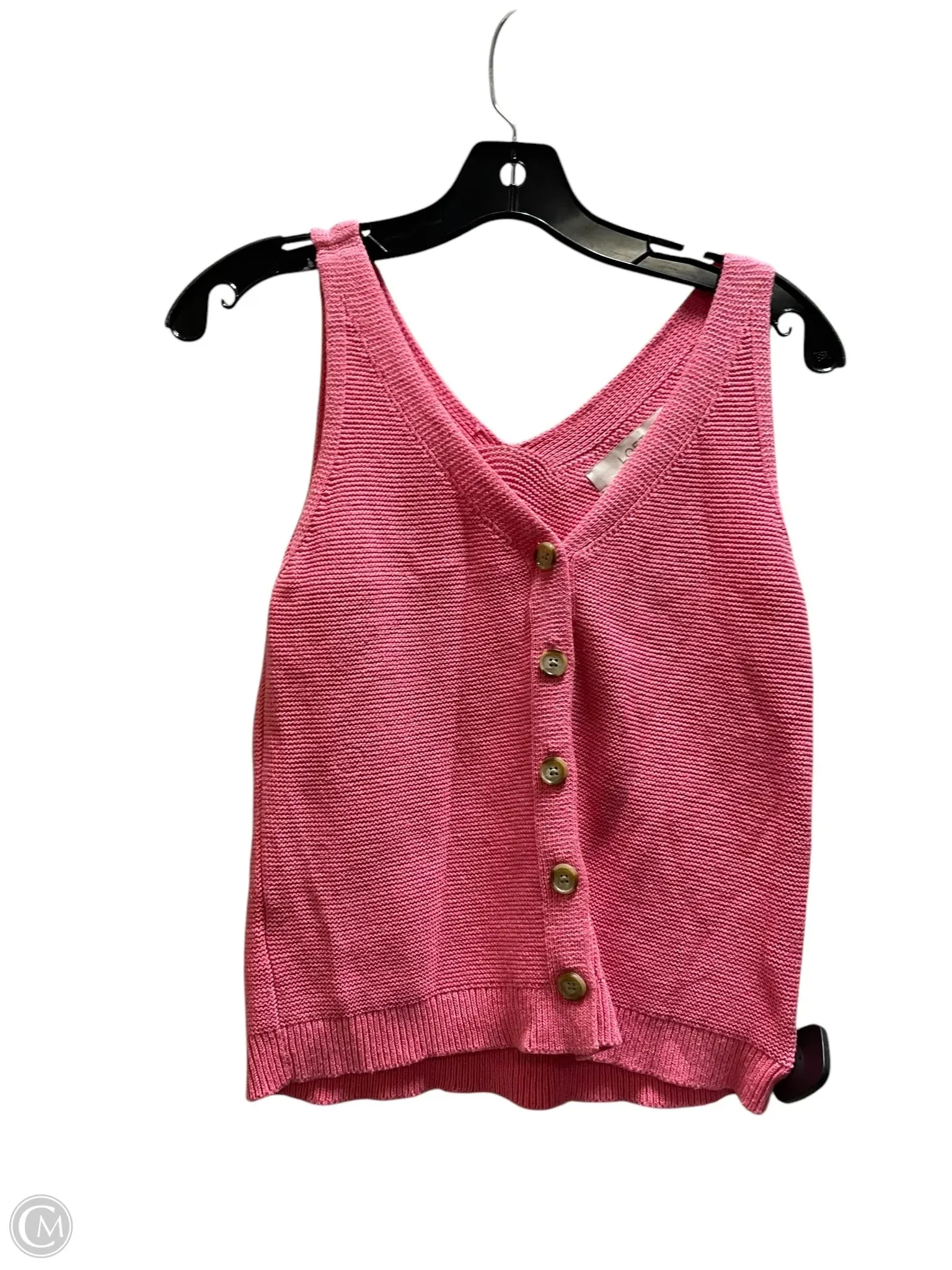 Top Sleeveless By Loft In Pink, Size: S