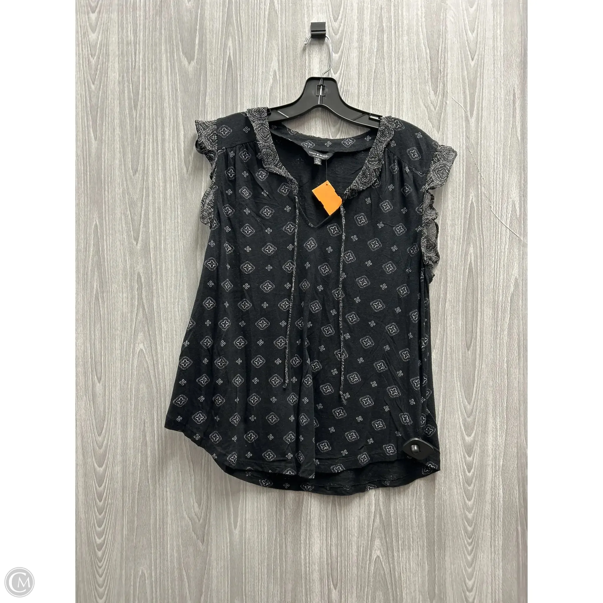 Top Sleeveless By Lucky Brand In Black, Size: L
