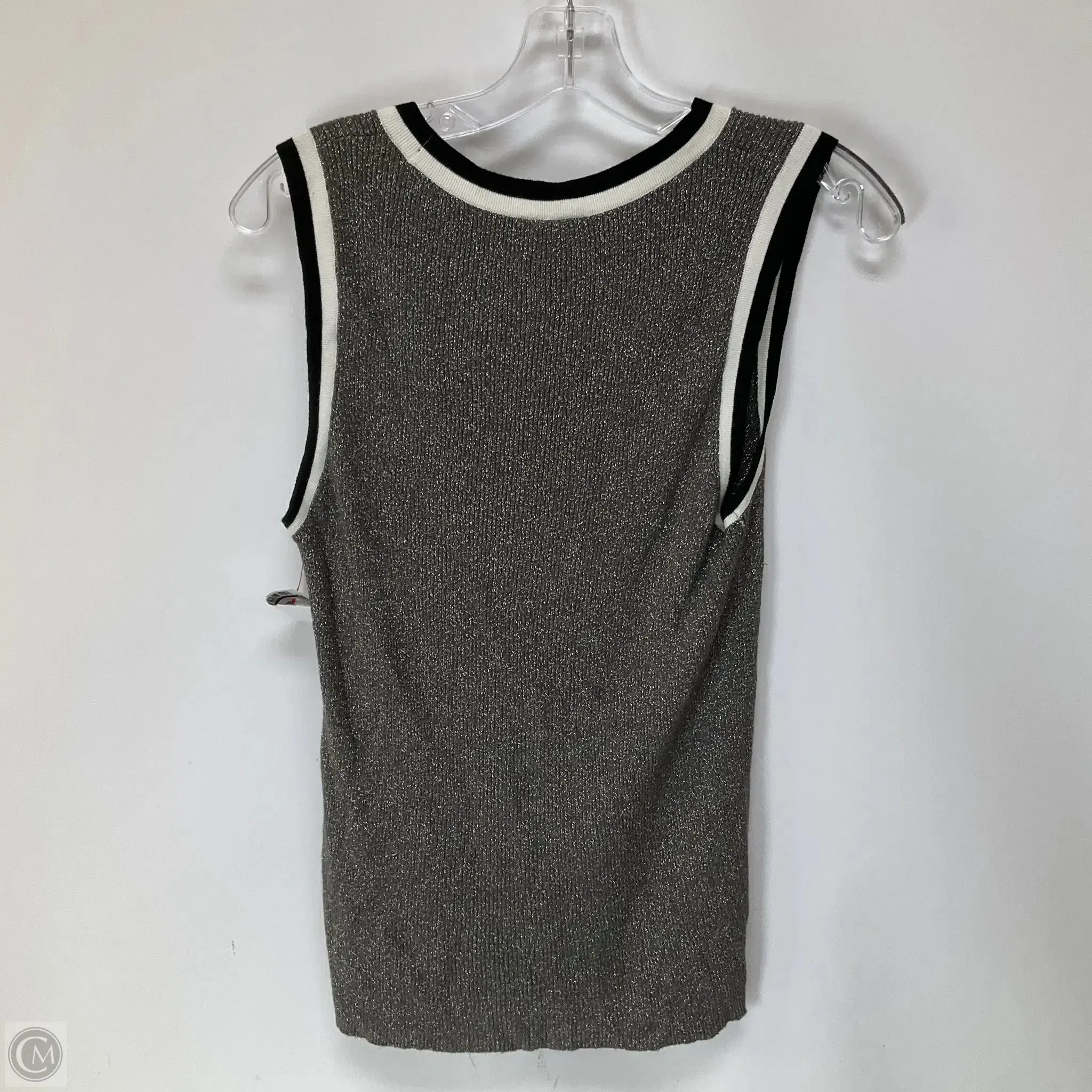 Top Sleeveless By Moth In Silver, Size: M