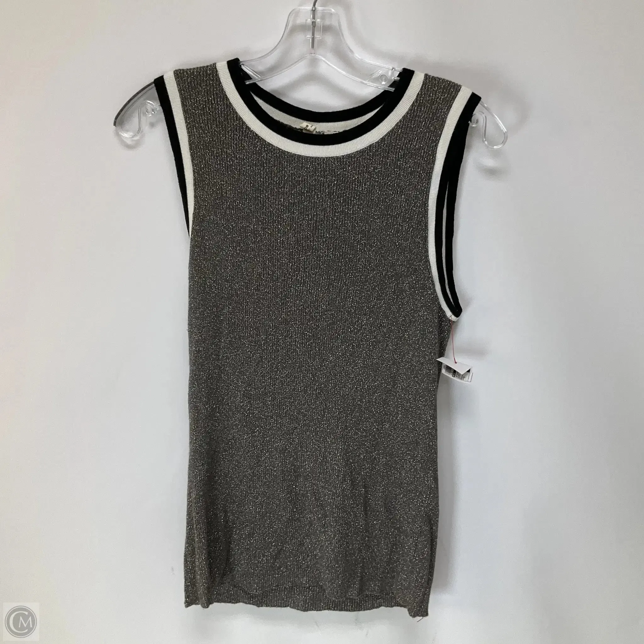 Top Sleeveless By Moth In Silver, Size: M