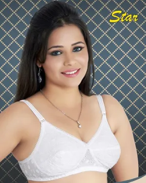 Tulip - Star Cotton Bra - White