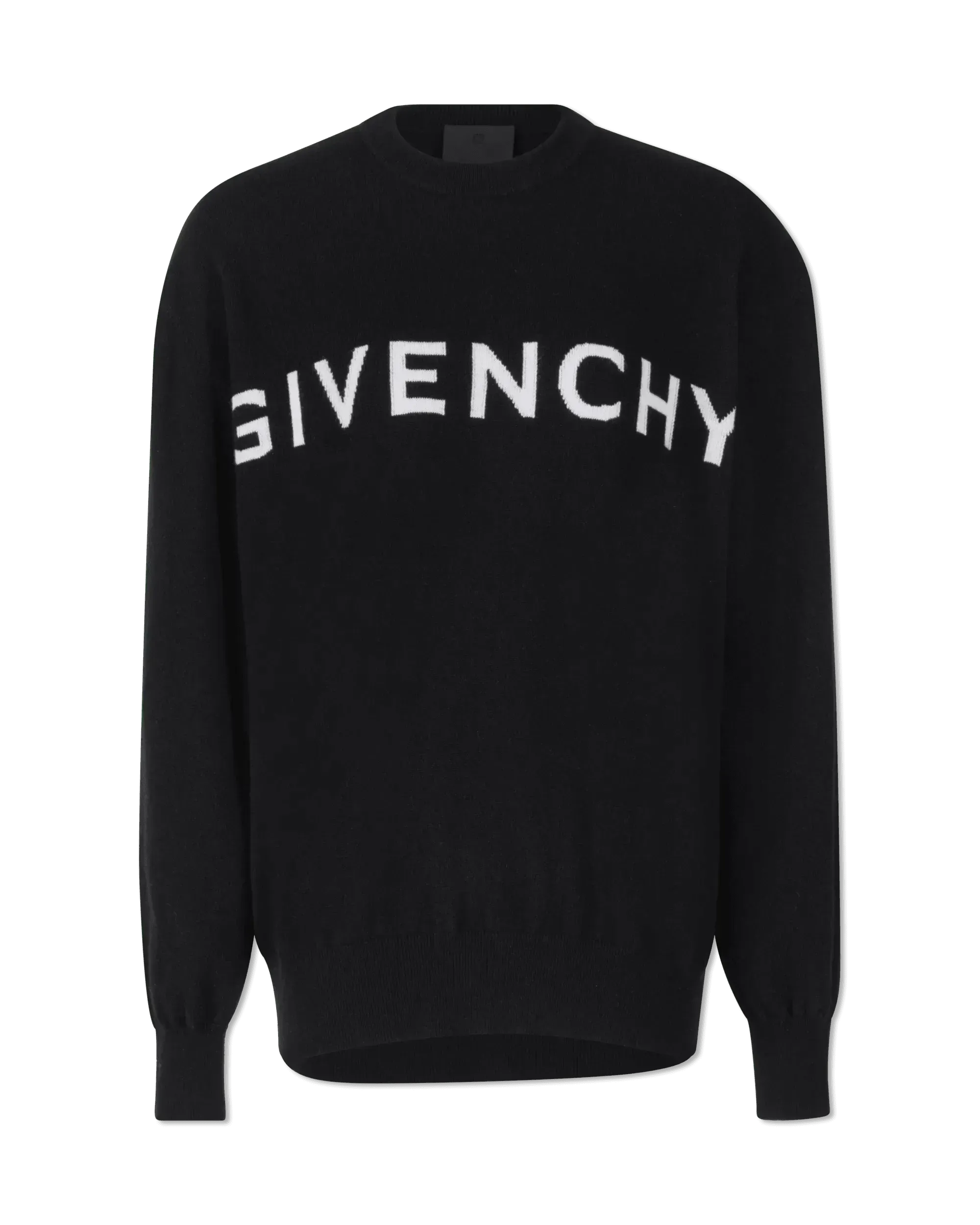 Two-Tone Cashmere Logo Crewneck Sweater