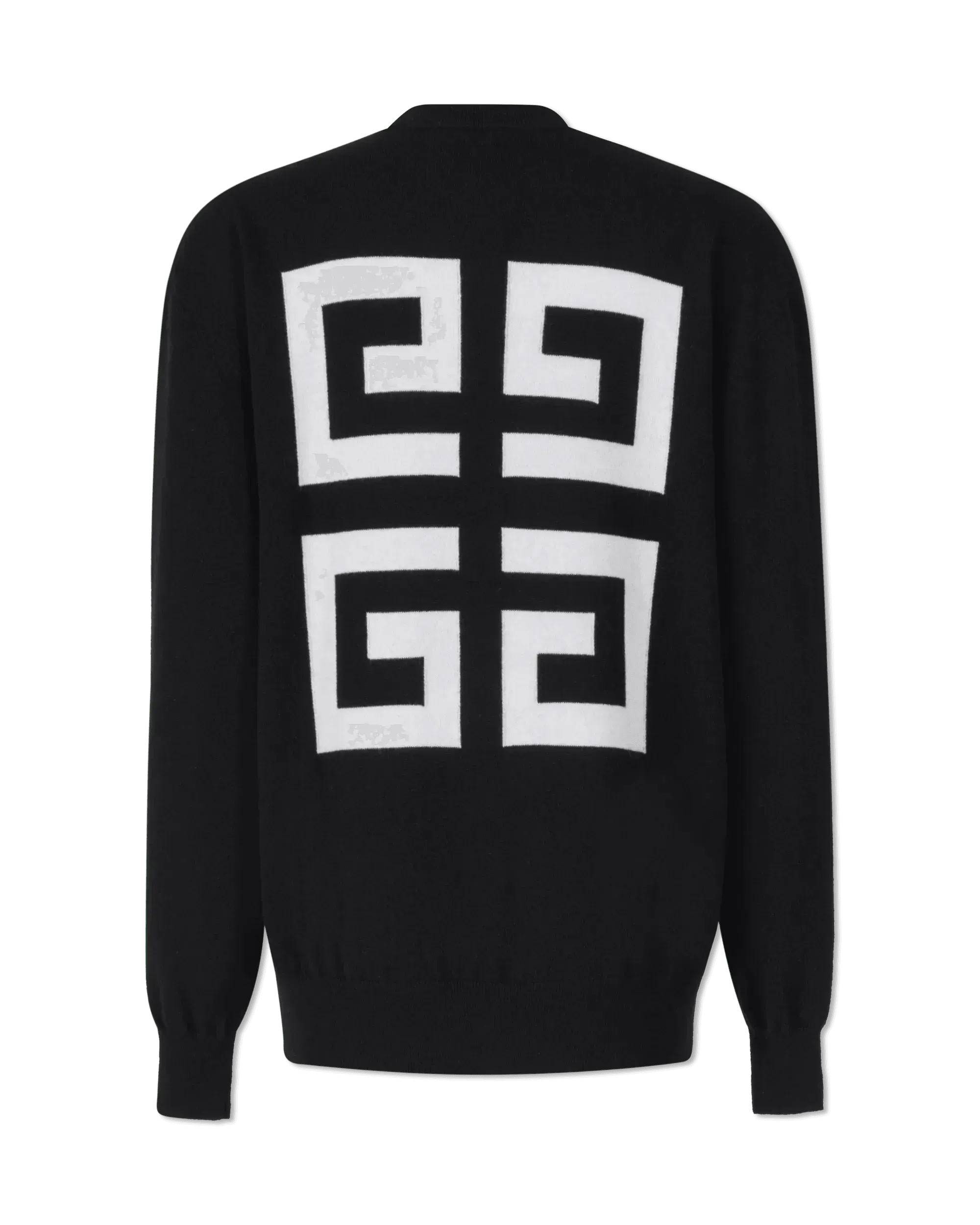 Two-Tone Cashmere Logo Crewneck Sweater