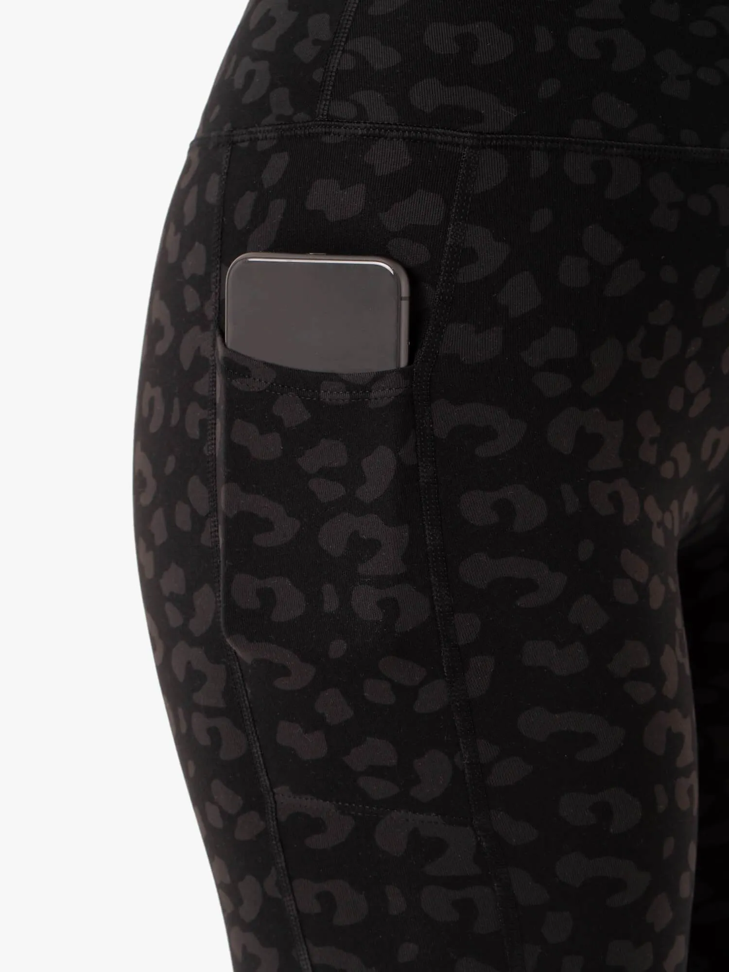 Ultra High Waisted Full Length Leggings - Black Leopard