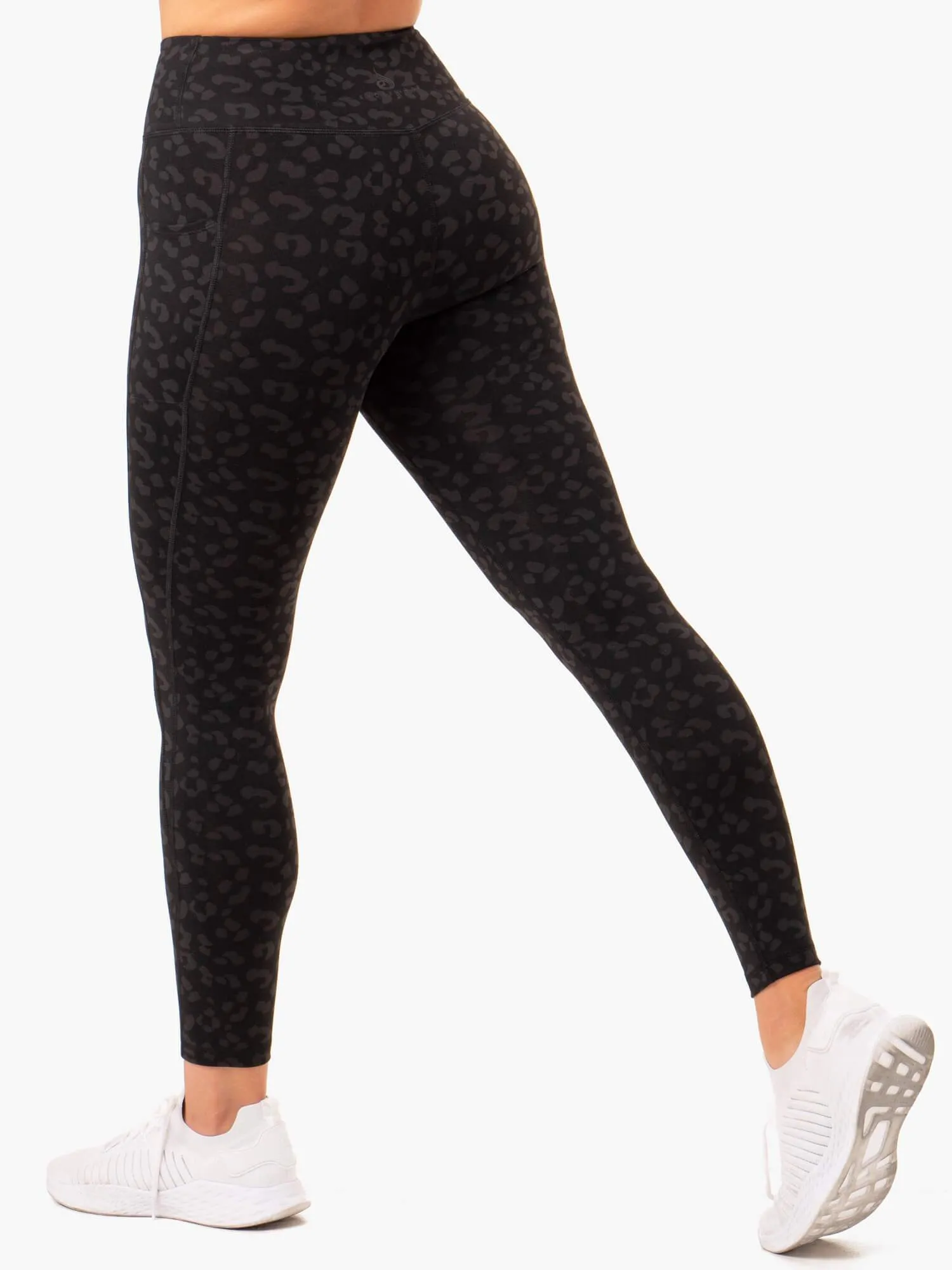 Ultra High Waisted Full Length Leggings - Black Leopard