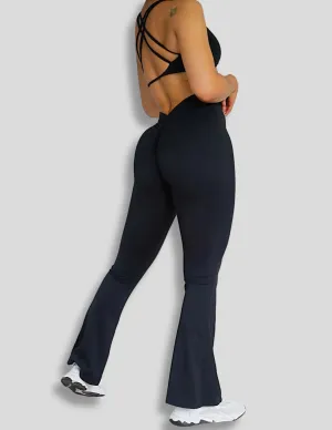 V-Sculpt Flare Leggings | Black
