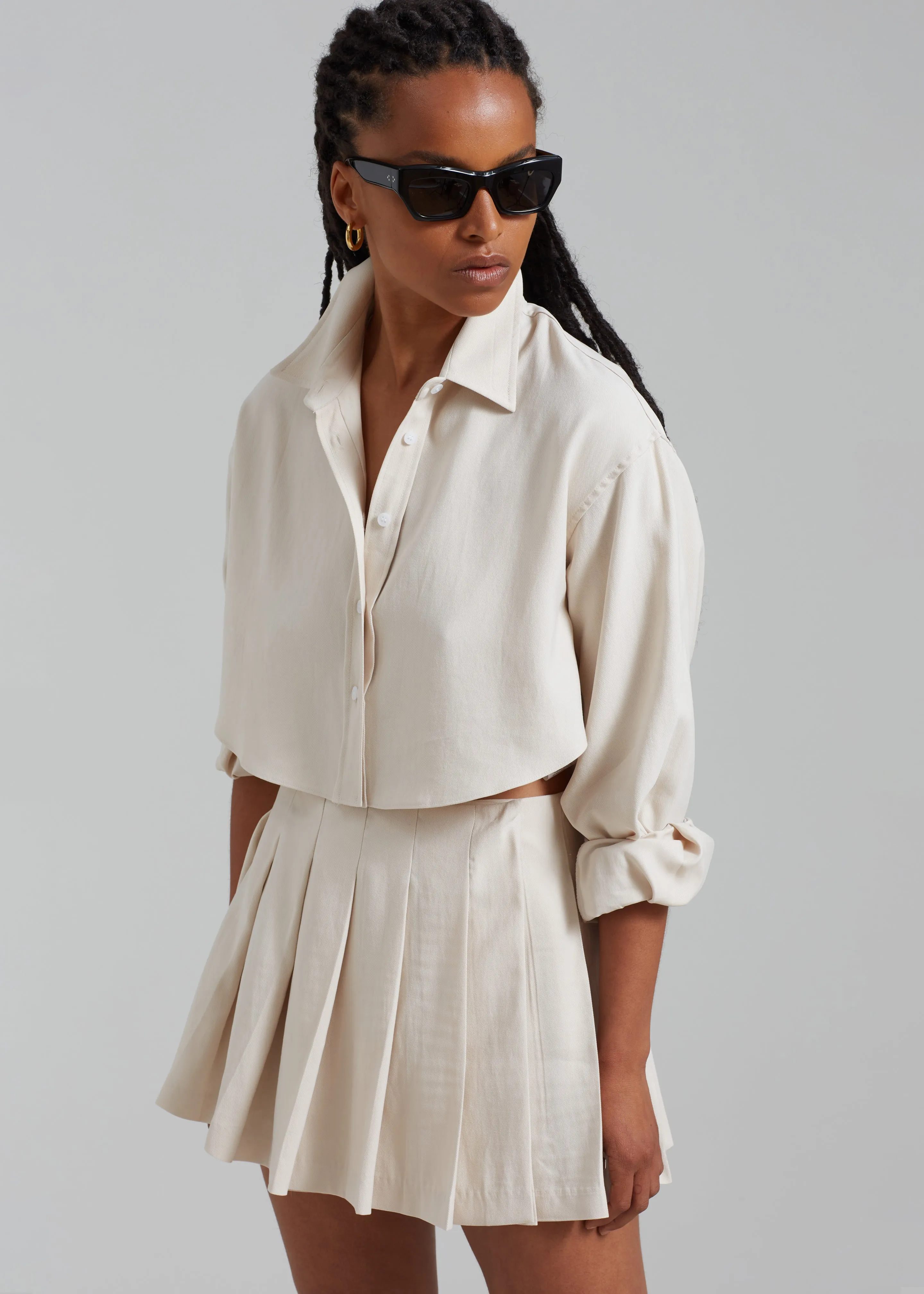 Venus Pleated Skirt - Beige
