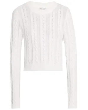 White Diamante Crewneck Sweater