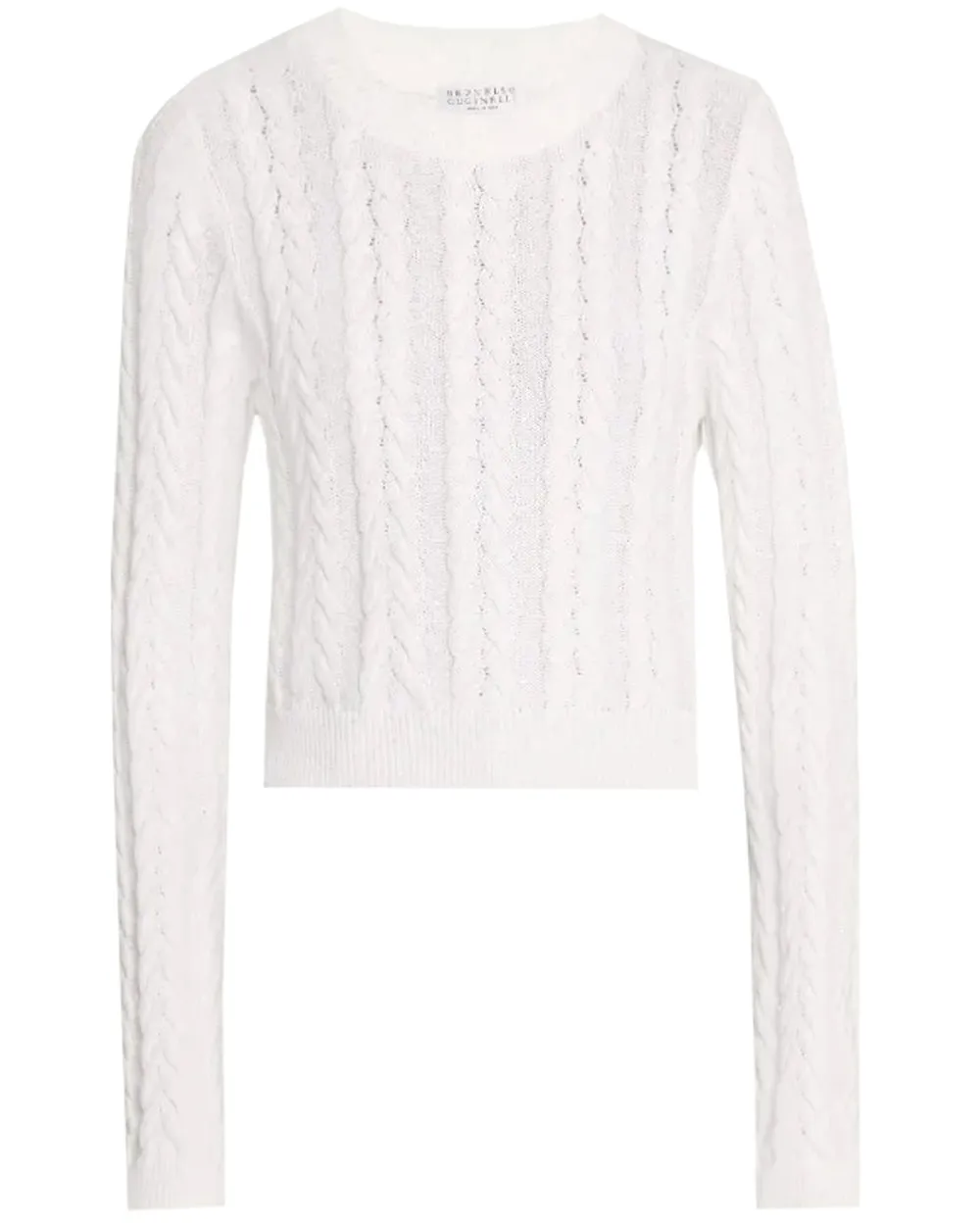 White Diamante Crewneck Sweater