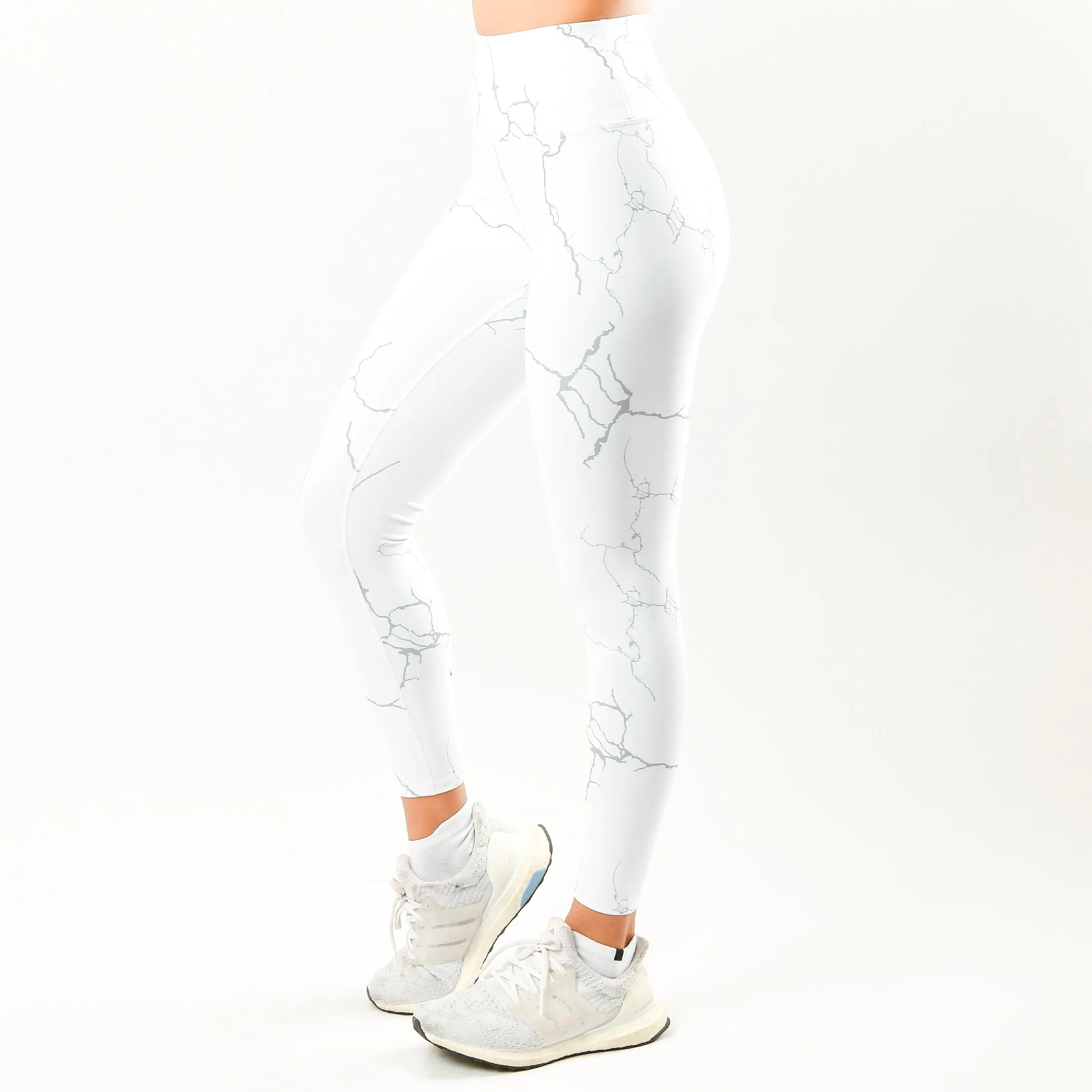 White Marble Seamless Leggings