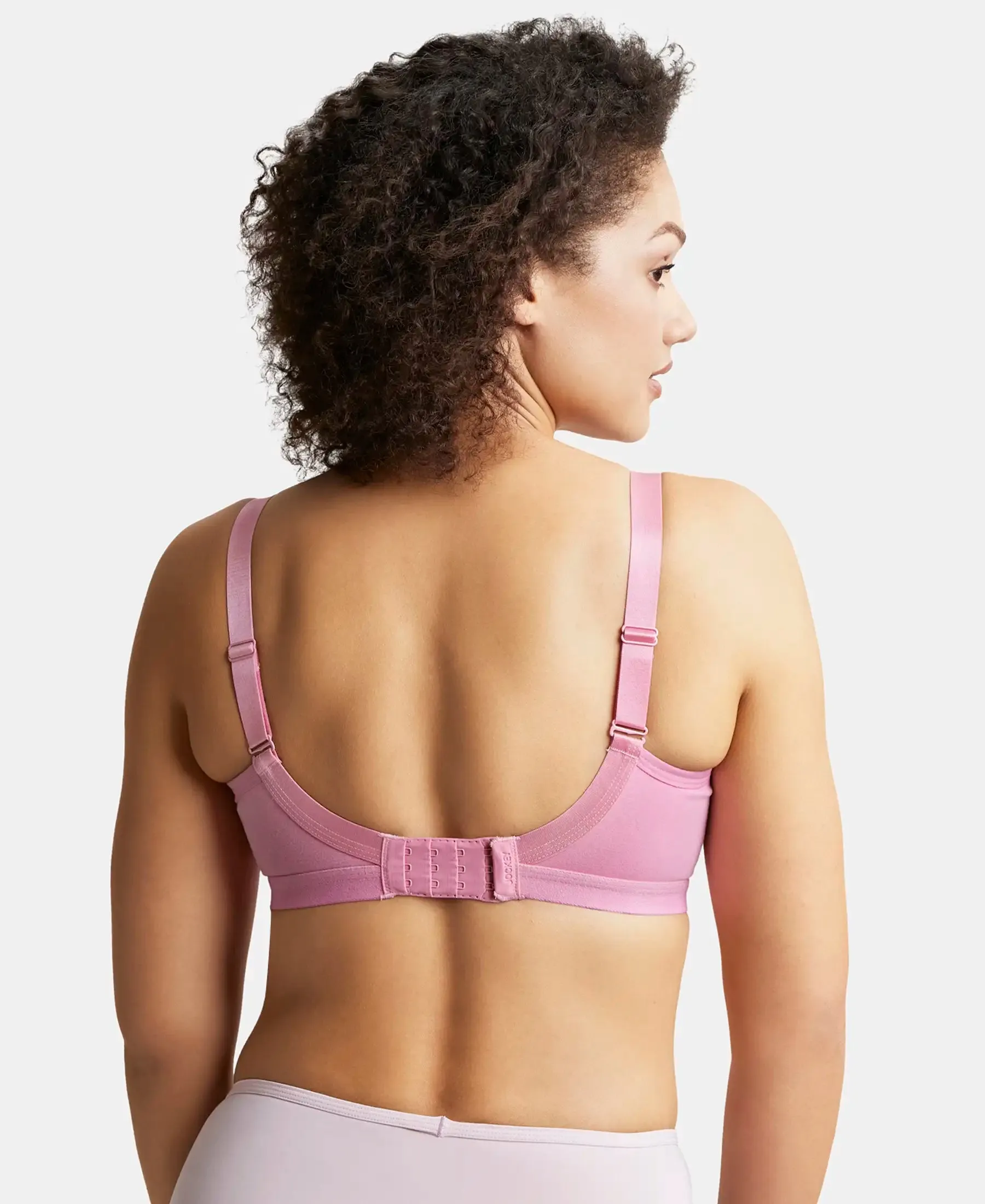 Wirefree Non Padded Super Combed Cotton Elastane Stretch Full Coverage Everyday Bra with Detachable Straps - Candy Pink