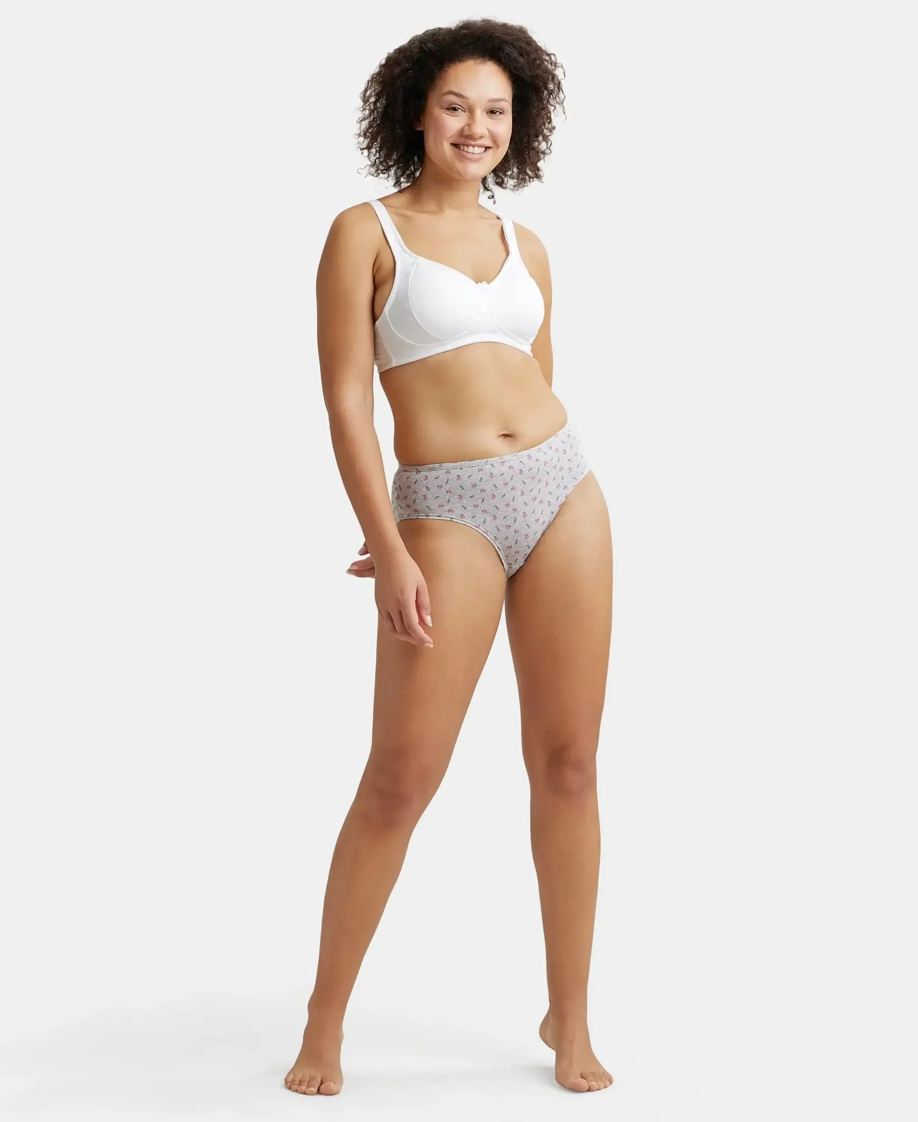 Wirefree Non Padded Super Combed Cotton Elastane Stretch Full Coverage Plus Size Bra Plush Lining Cup - White