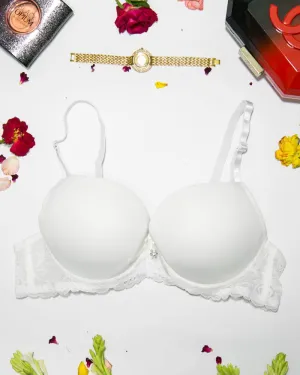 Women Double Padded Underwire Bra - White - 3005