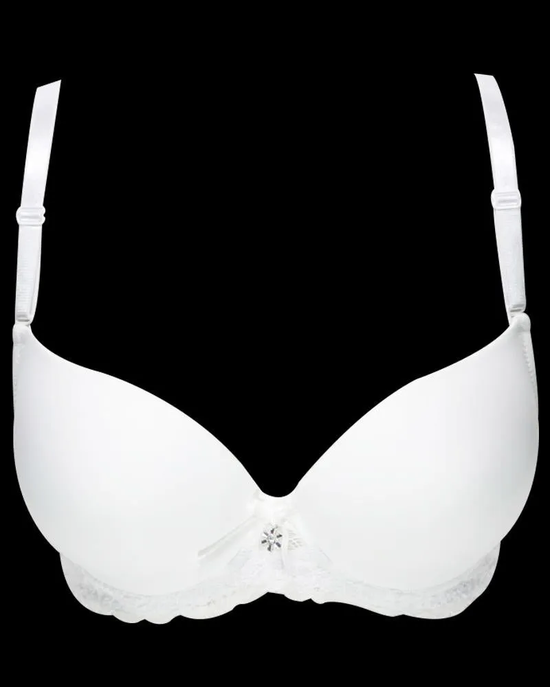 Women Double Padded Underwire Bra - White - 3005