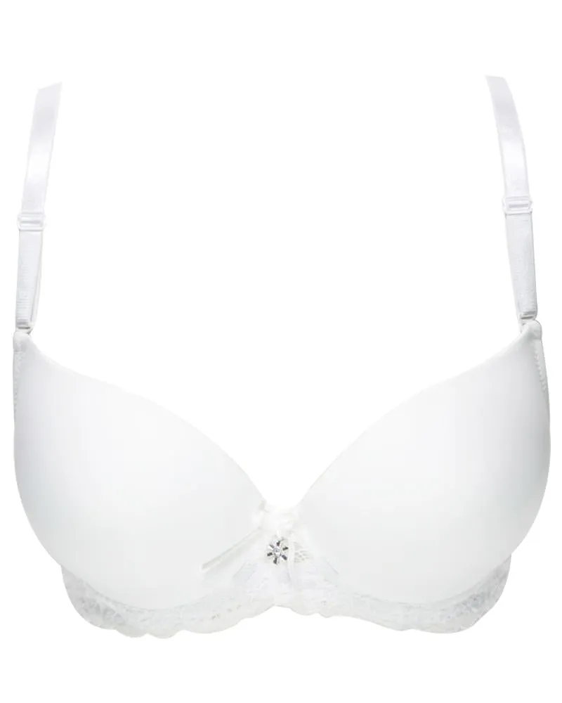 Women Double Padded Underwire Bra - White - 3005