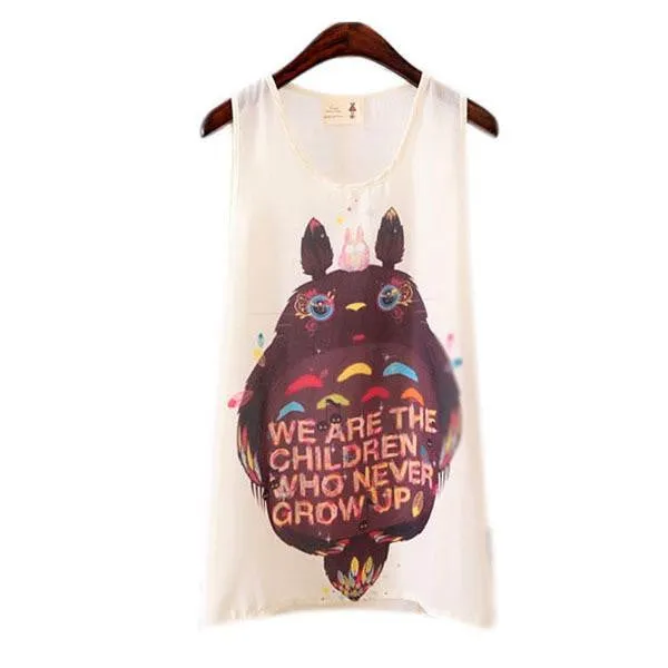 Women Girls Sleeveless Vest Tank Cami Tops Blouse Casual