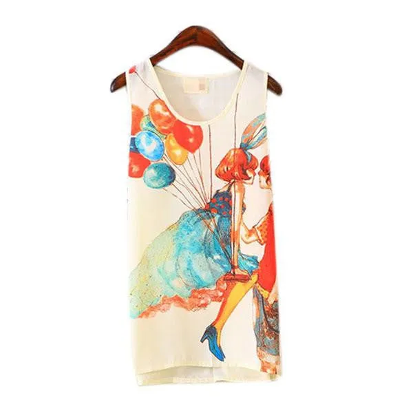 Women Girls Sleeveless Vest Tank Cami Tops Blouse Casual