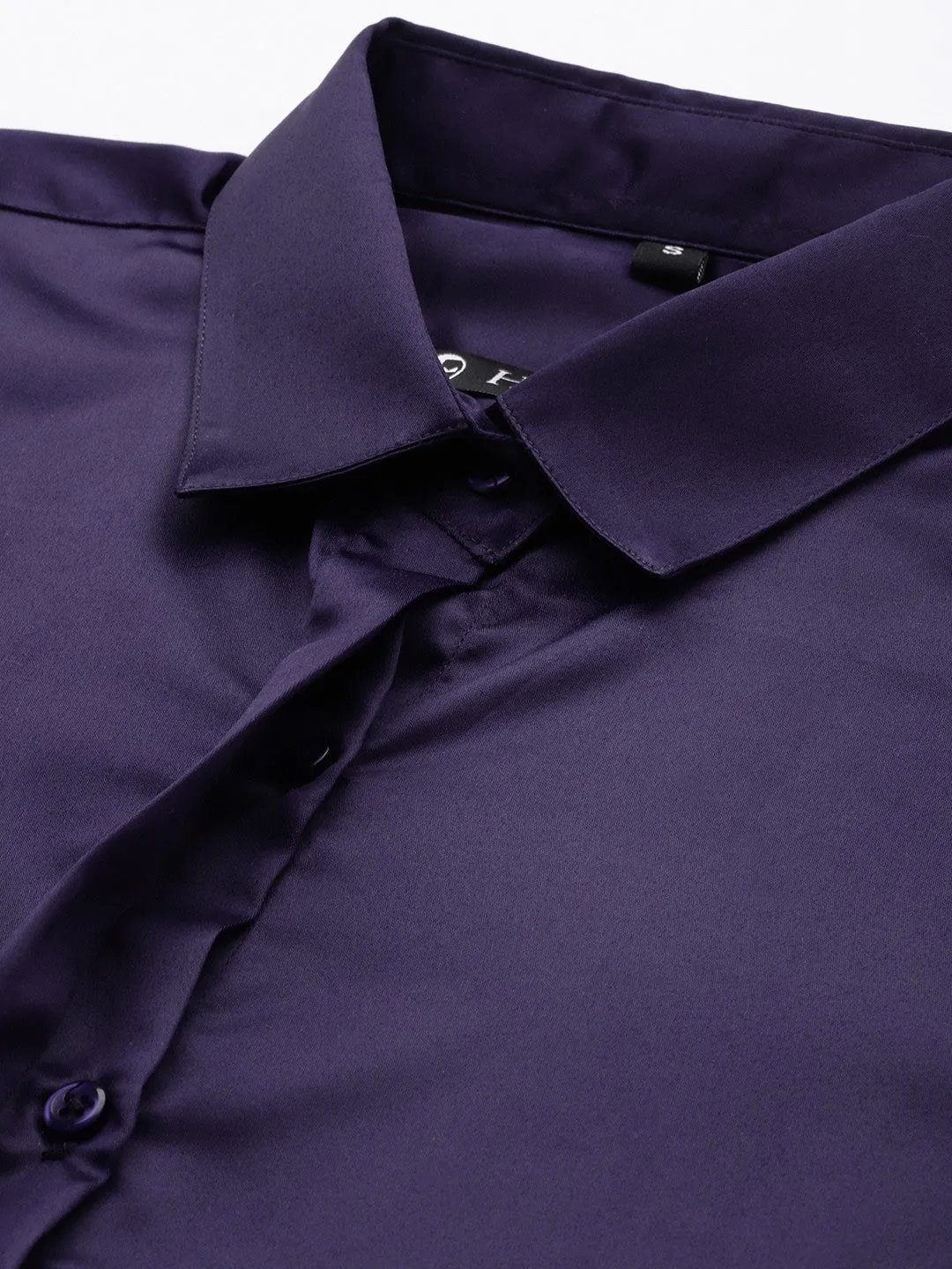 Women Purple Solid Satin Formal Shirt