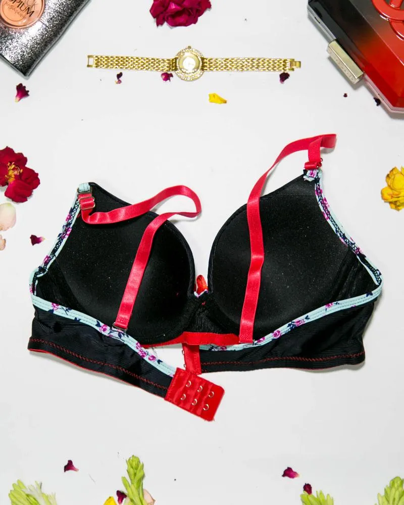 Women Push up Underwire Smoothing Bra - Black - 678