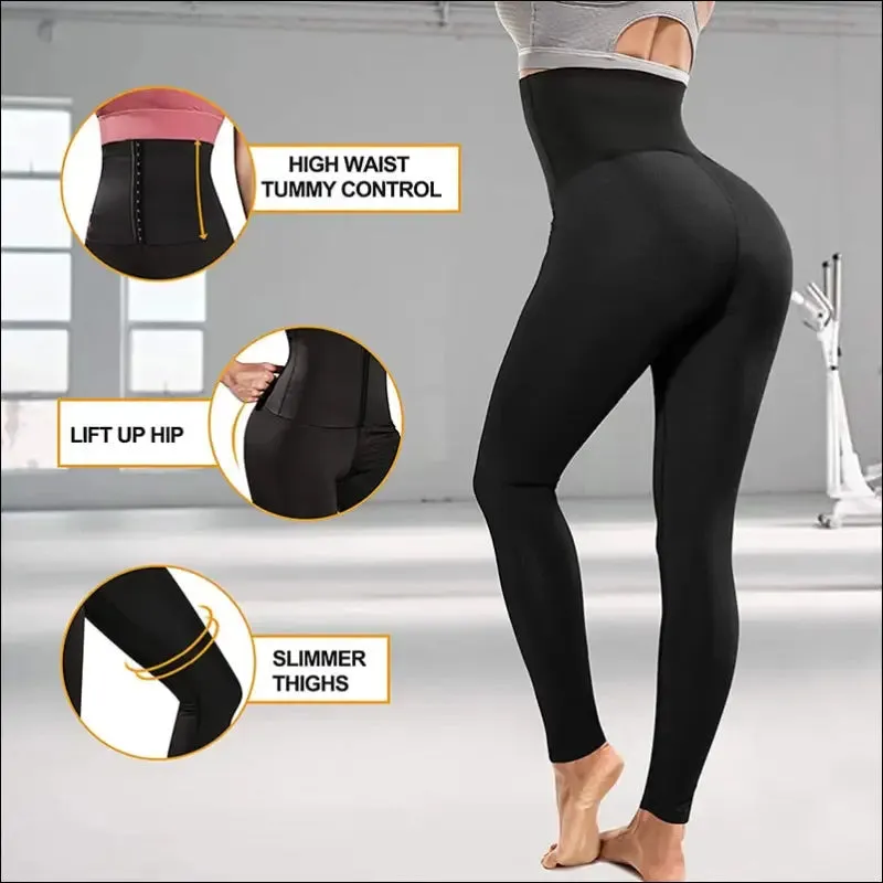 Women sauna leggings sweat pants high waist slimming hot thermo compression workout fitness tights