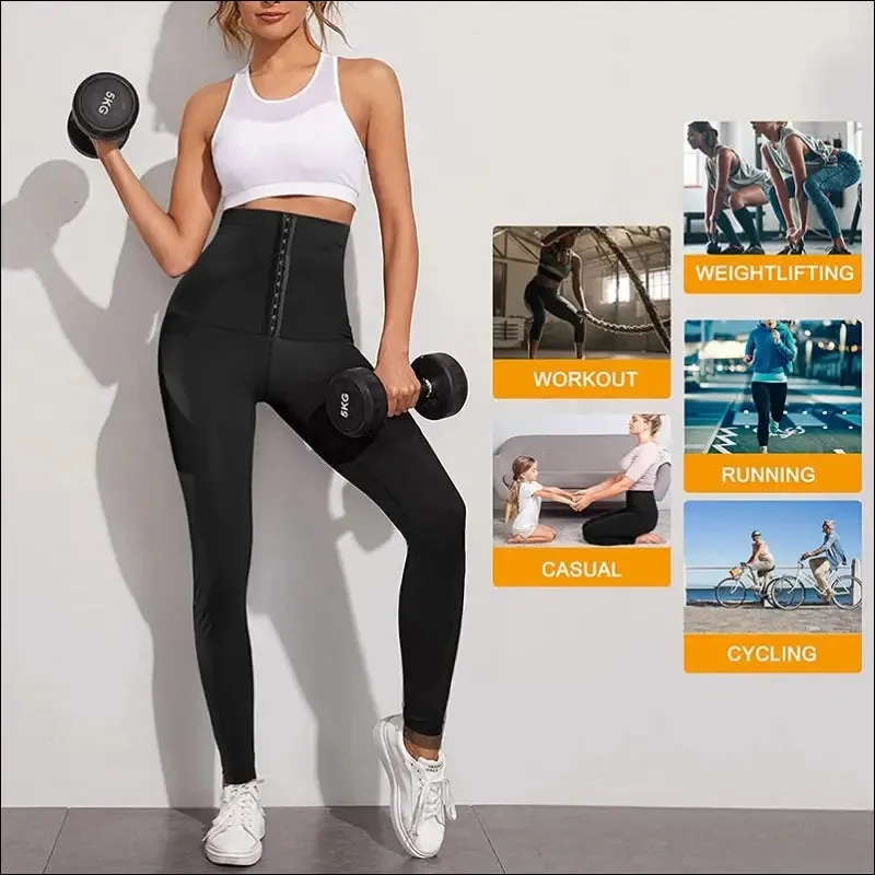 Women sauna leggings sweat pants high waist slimming hot thermo compression workout fitness tights