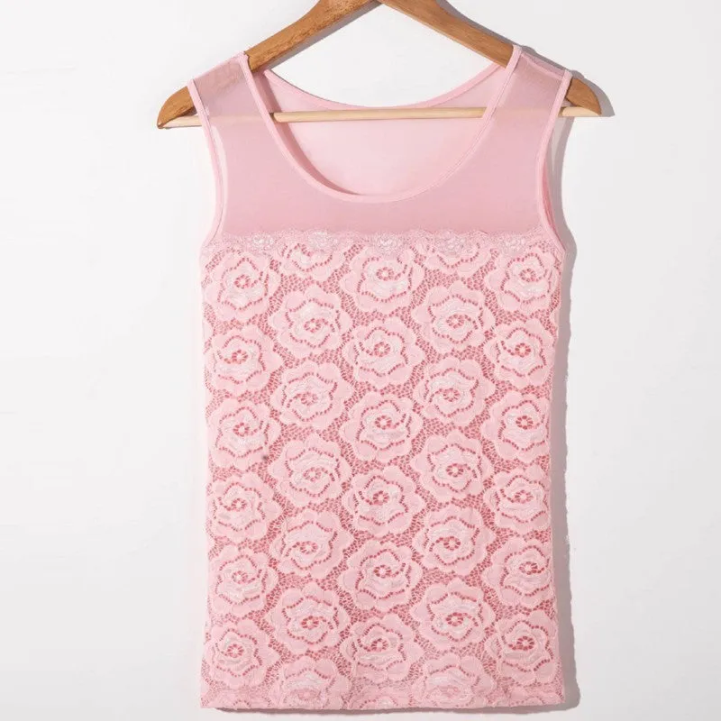 Women Sexy Sleeveless Tank Tops Casual Round Neck Flower Vest Shirt Blouse Hot NW