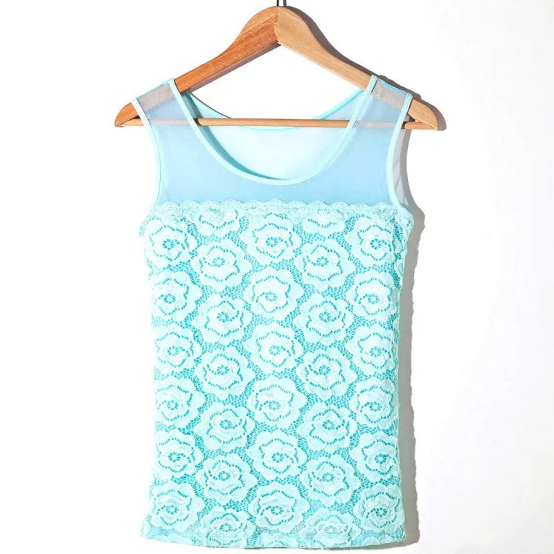 Women Sexy Sleeveless Tank Tops Casual Round Neck Flower Vest Shirt Blouse Hot NW