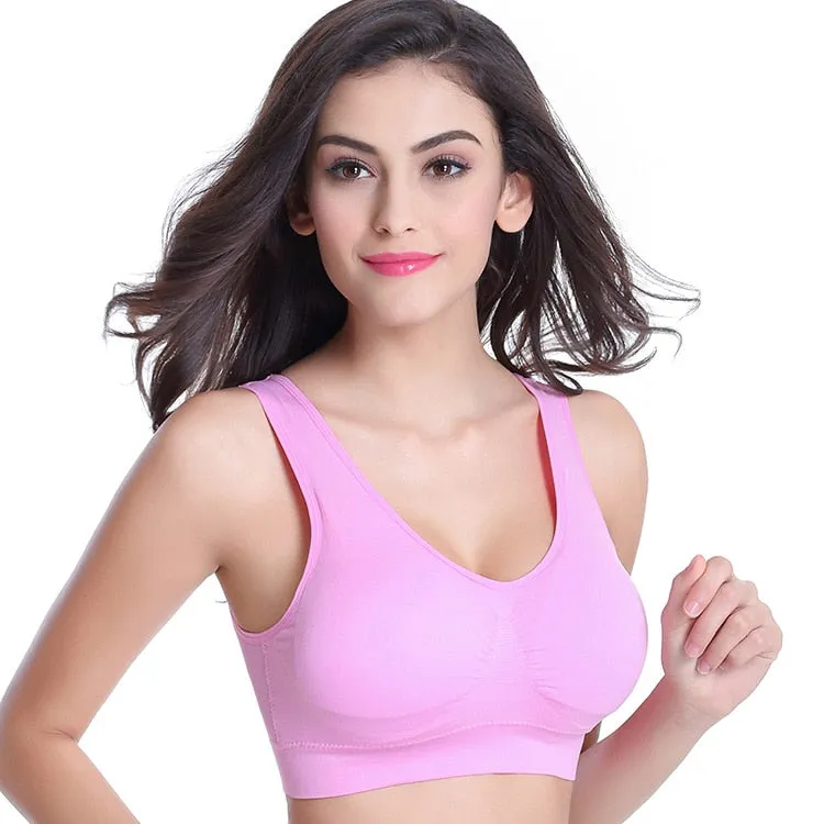 Women Yoga Underwear Padded Crop Tops