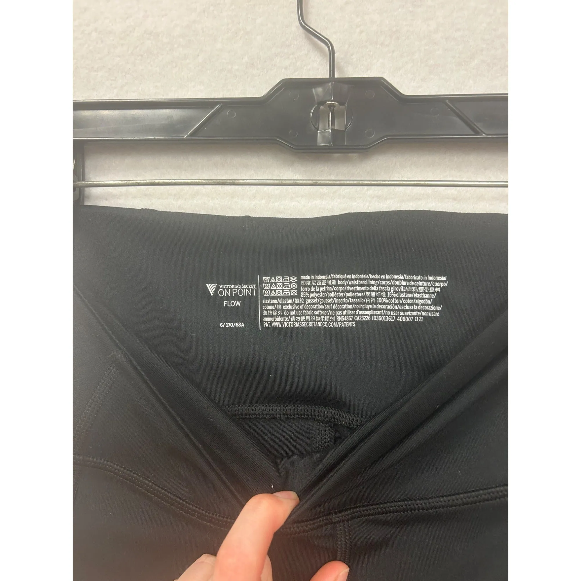 Womens Black High-Waisted Active Leggings With Pockets Size S #6593