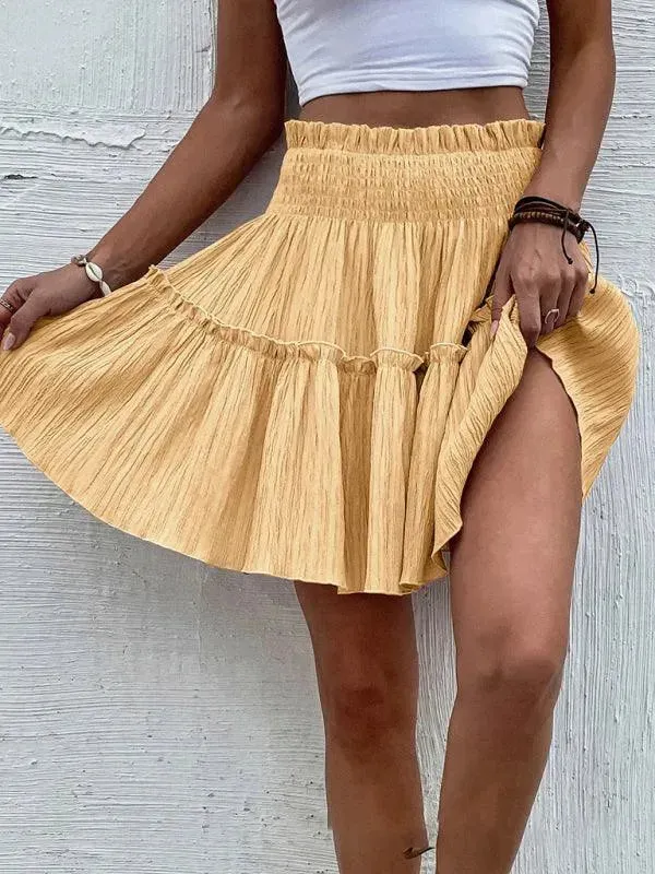 Women's Casual Plain Cake Short Skirt